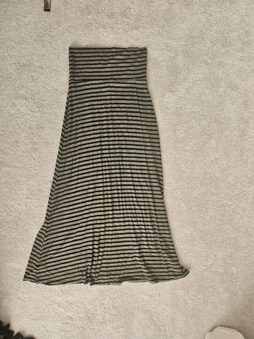 Mendocino Gray & Black Striped Maxi Skirt Size M
